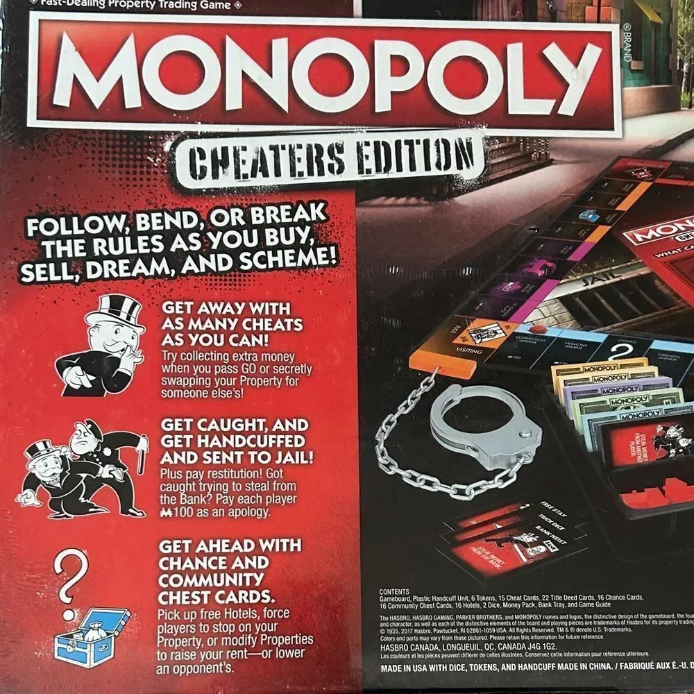 Hasbro monopoly cheaters